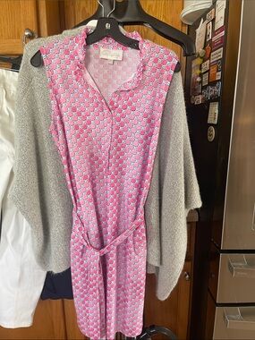 Pappagallo Women’s Dress Pink Orange Belted 12 Preppy